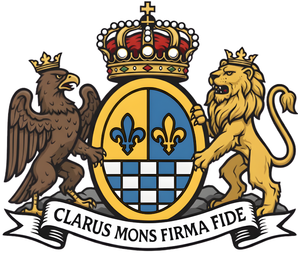 Escudo heráldico de Claramonte, estilizado para su uso corporativo.