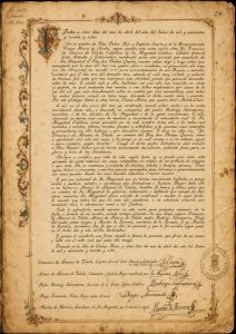 Acta de toma de posesión de la isla de Claramonte (1638). Digitalizada por la Fund. Verdugo y Cerdeña.